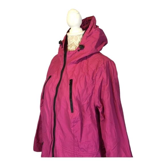 Woman within hooded pink trench rain coat size 18-20 - Picture 6 of 13